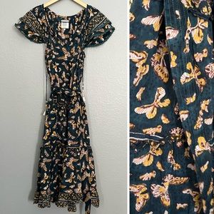 Bell by Alicia Bell Silk Butterfly Print Midi Dress